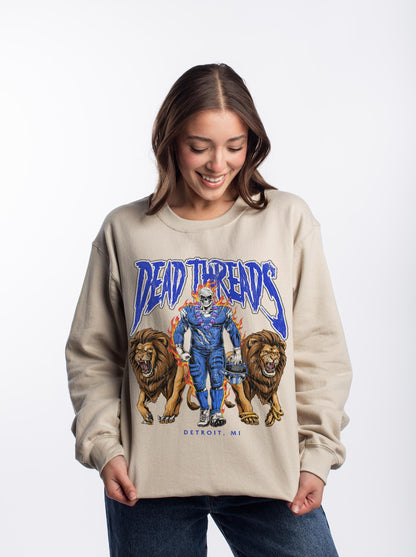 DETROIT FOOTBALL v4 - CREWNECK SWEATSHIRT – Sweatshirt – Dead Threads Apparel