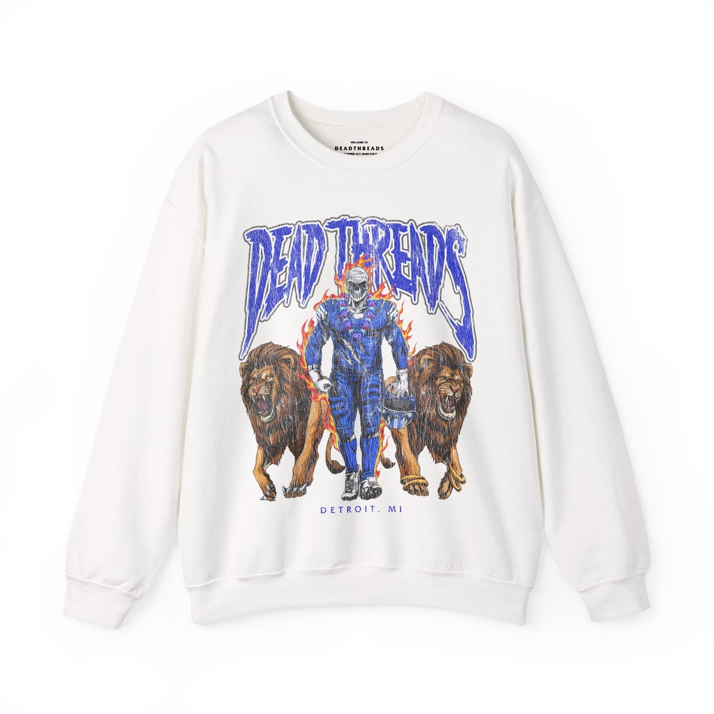 DETROIT FOOTBALL v4 - CREWNECK SWEATSHIRT – Sweatshirt – Dead Threads Apparel