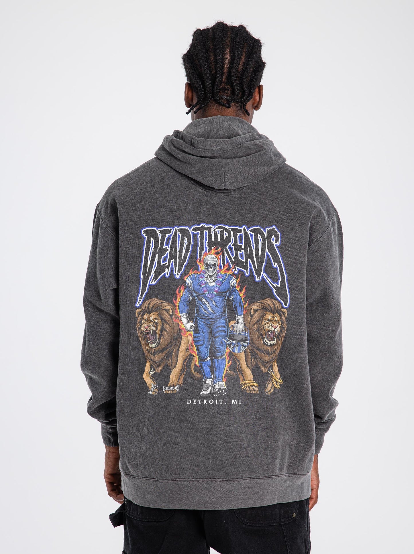 DETROIT FOOTBALL v4 - “DT ESSENTIAL" HOODIE – Hoodie – Dead Threads Apparel