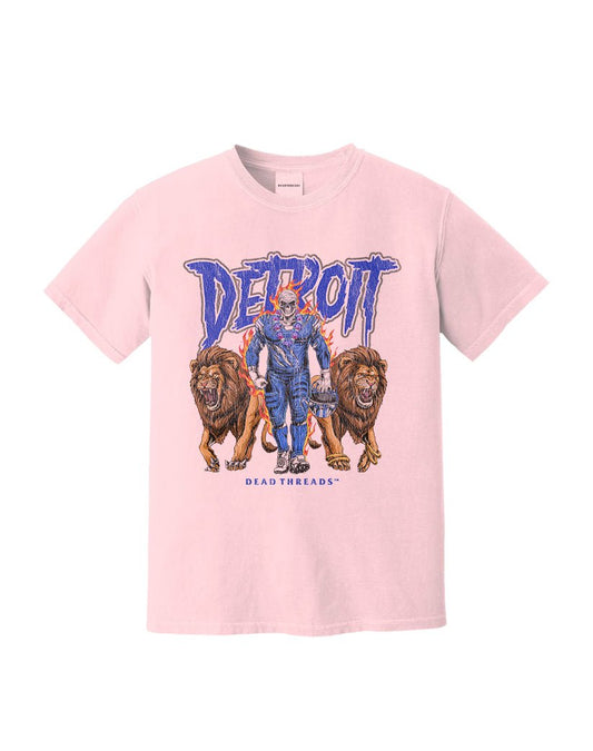 DETROIT FOOTBALL v4 - PINK – T-Shirt – Dead Threads Apparel