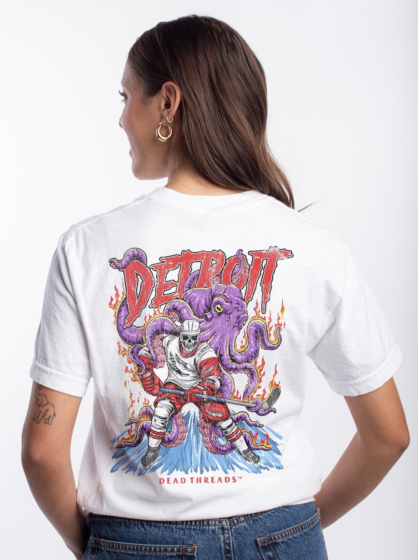 DETROIT HOCKEY - “3 SKULL” PREMIUM T - SHIRT – T-Shirt – Dead Threads Apparel