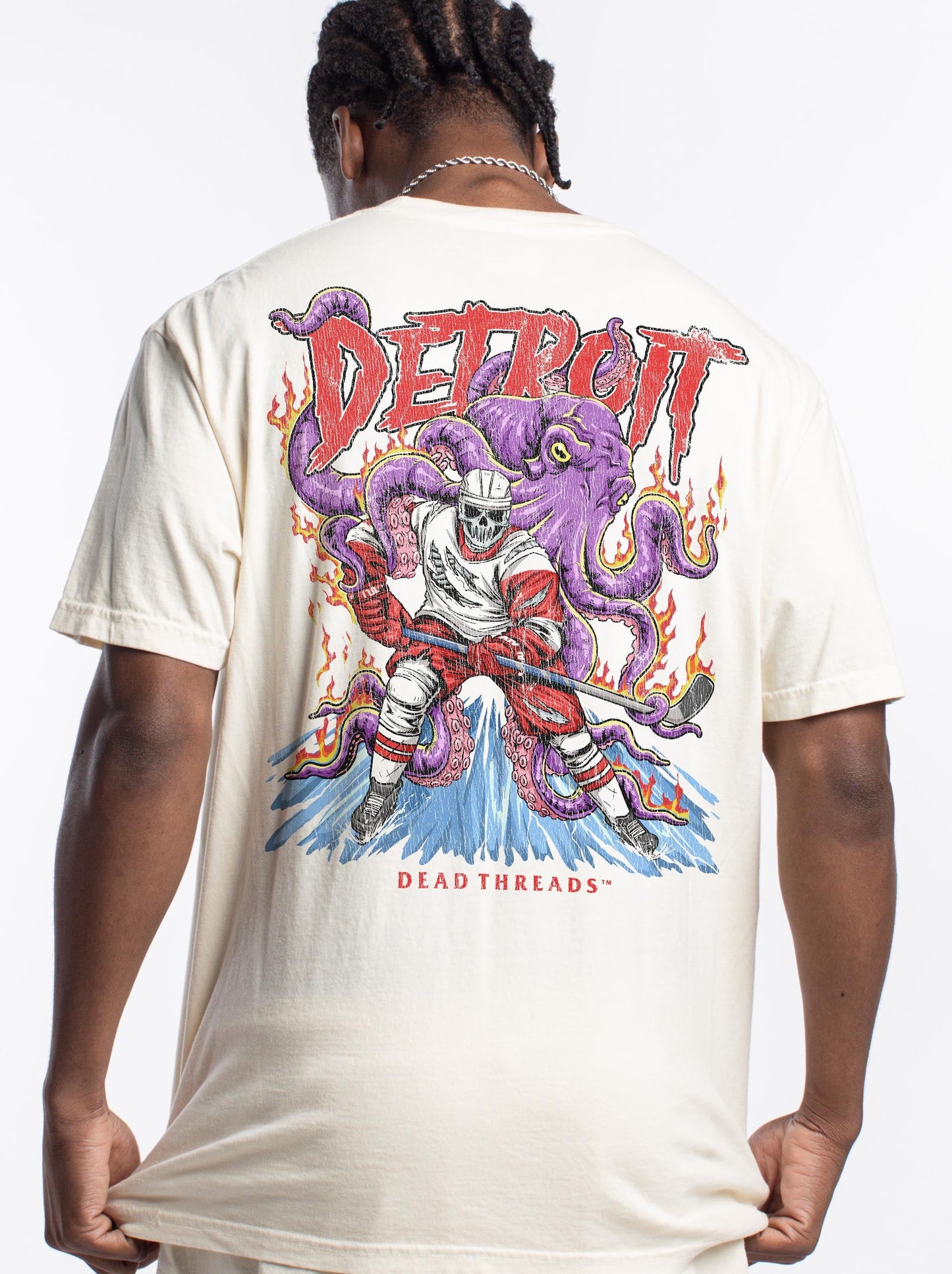 DETROIT HOCKEY - “3 SKULL” PREMIUM T - SHIRT – T-Shirt – Dead Threads Apparel