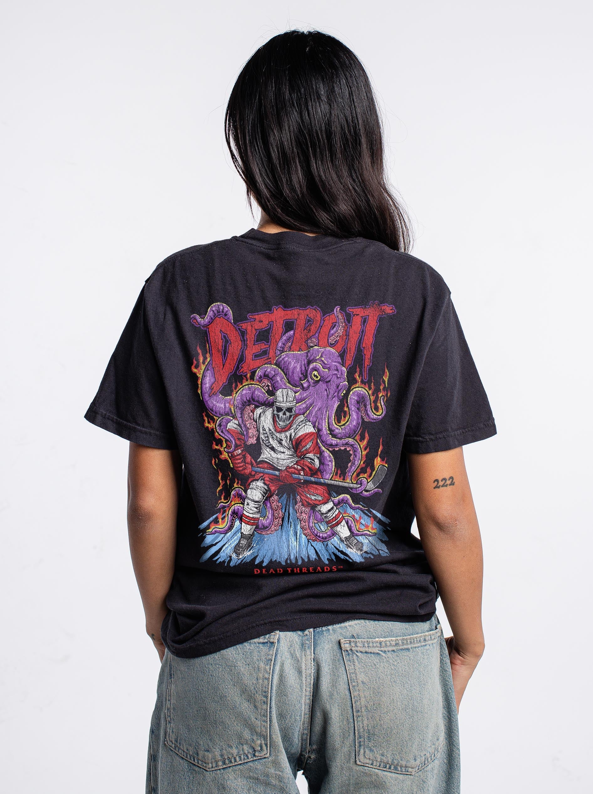 DETROIT HOCKEY - “3 SKULL” PREMIUM T - SHIRT – T-Shirt – Dead Threads Apparel