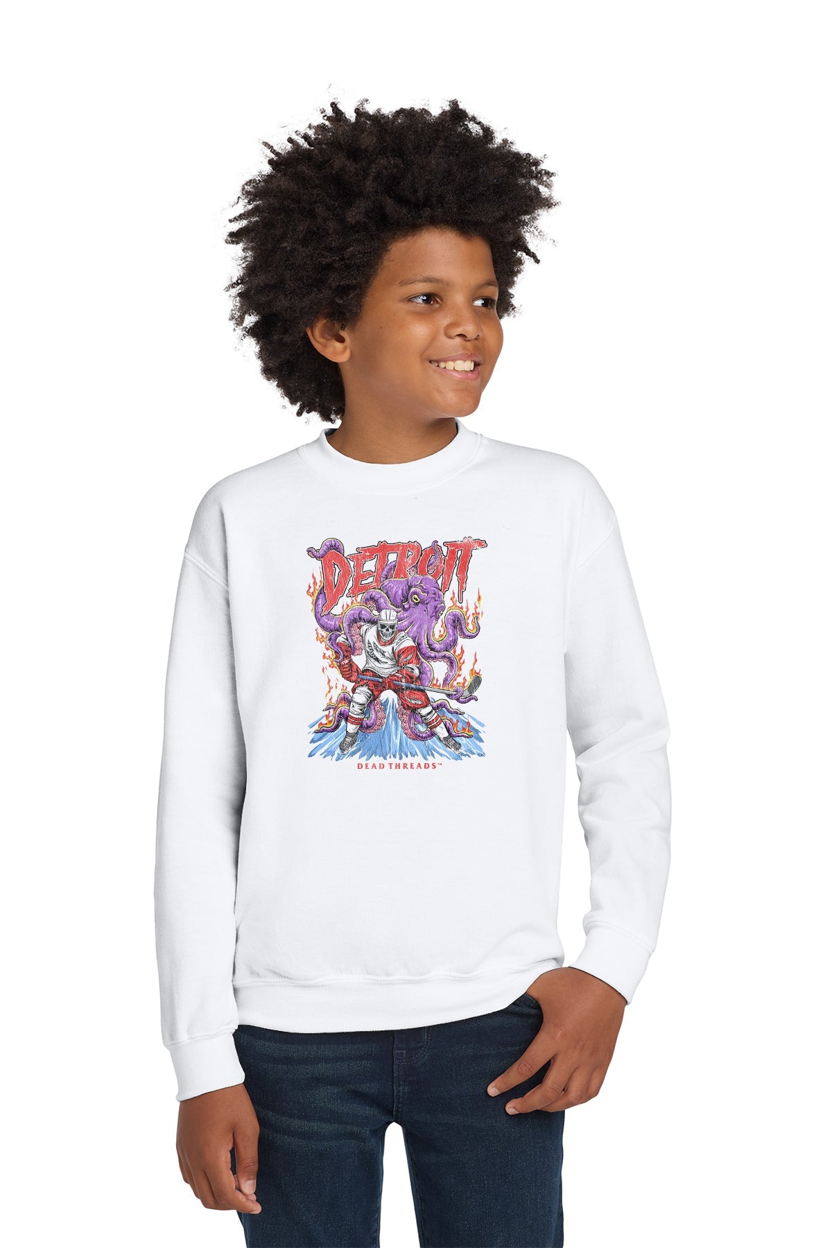 DETROIT HOCKEY KIDS CREWNECK SWEATSHIRT – Kids clothes – Dead Threads Apparel