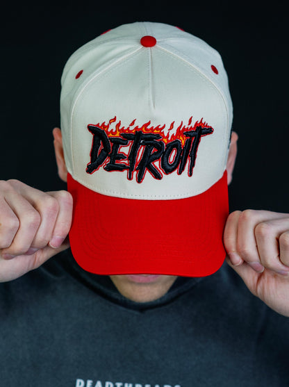 DETROIT RED FLAME HAT (LIMITED DROP) – – Dead Threads Apparel