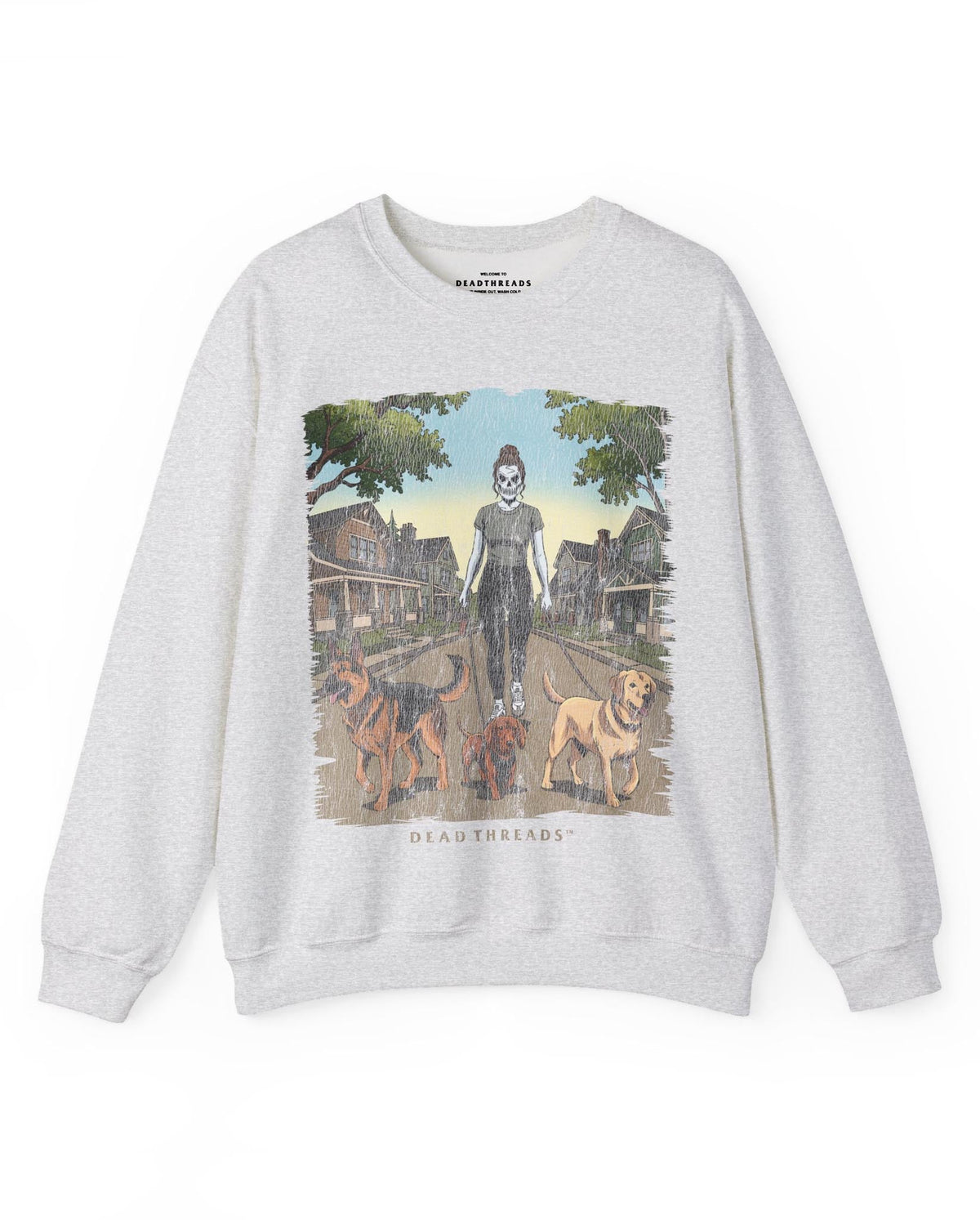 DOG WALKER (FEMALE) - CREWNECK SWEATSHIRT – Sweatshirt – Dead Threads Apparel
