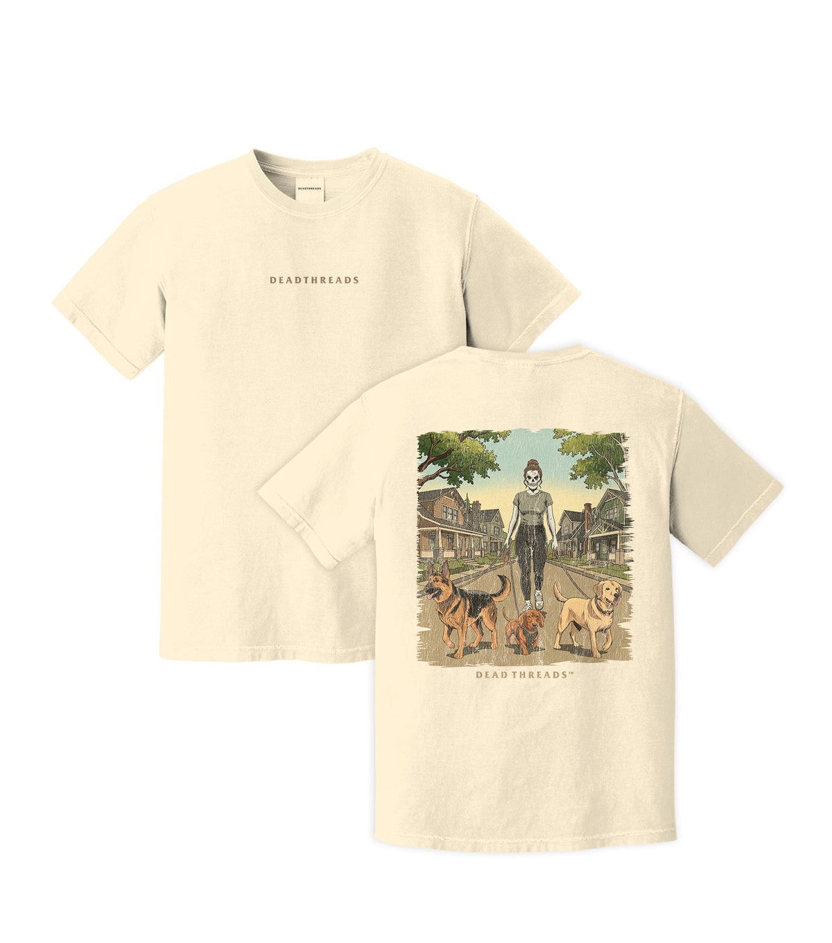DOG WALKER (FEMALE) - “DT ESSENTIAL" PREMIUM T-SHIRT – T-Shirt – Dead Threads Apparel
