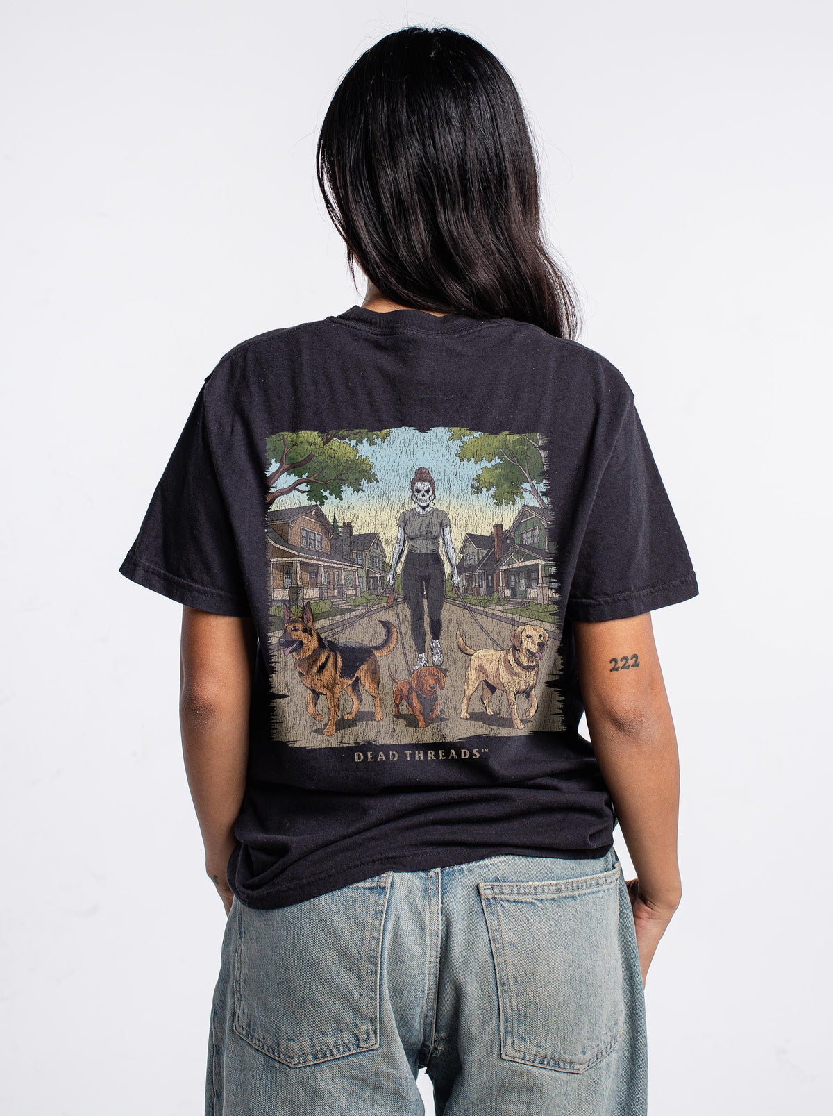 DOG WALKER (FEMALE) - “DT ESSENTIAL" PREMIUM T-SHIRT – T-Shirt – Dead Threads Apparel