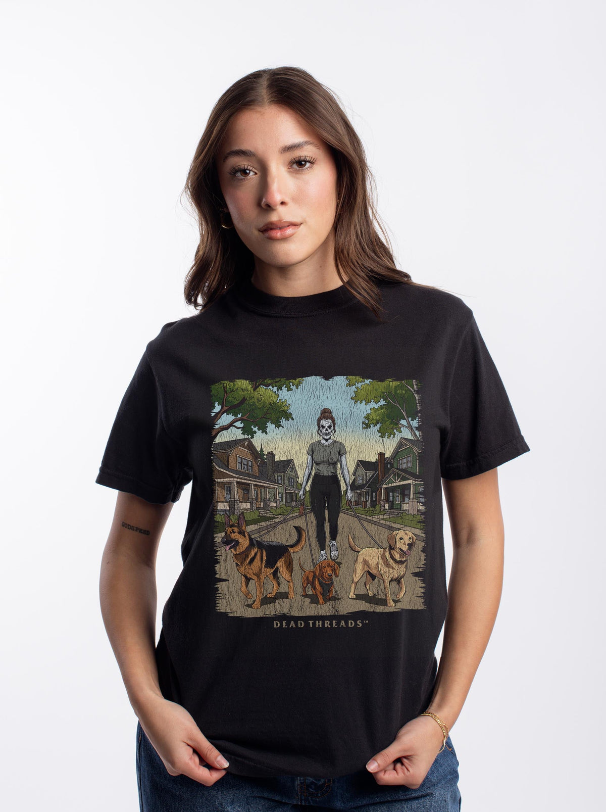DOG WALKER (FEMALE) – T-Shirt – Dead Threads Apparel