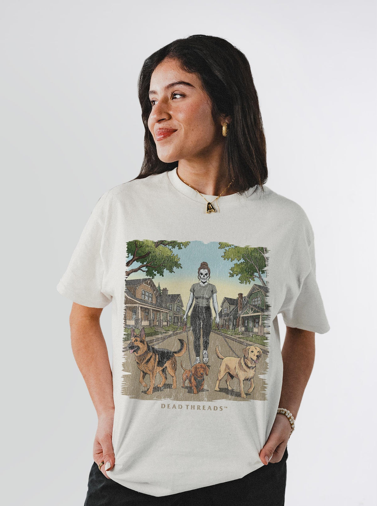 DOG WALKER (FEMALE) – T-Shirt – Dead Threads Apparel