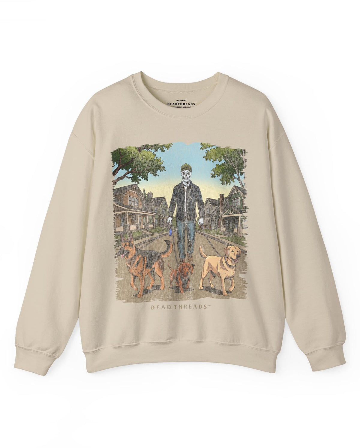 DOG WALKER (MALE) - CREWNECK SWEATSHIRT – Sweatshirt – Dead Threads Apparel