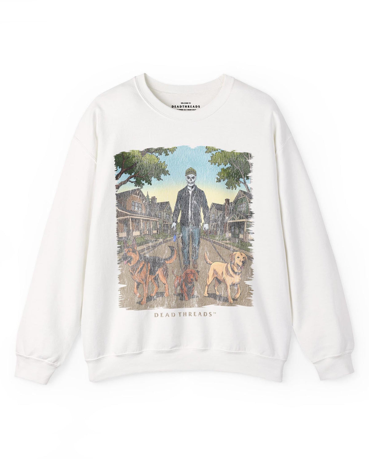 DOG WALKER (MALE) - CREWNECK SWEATSHIRT – Sweatshirt – Dead Threads Apparel