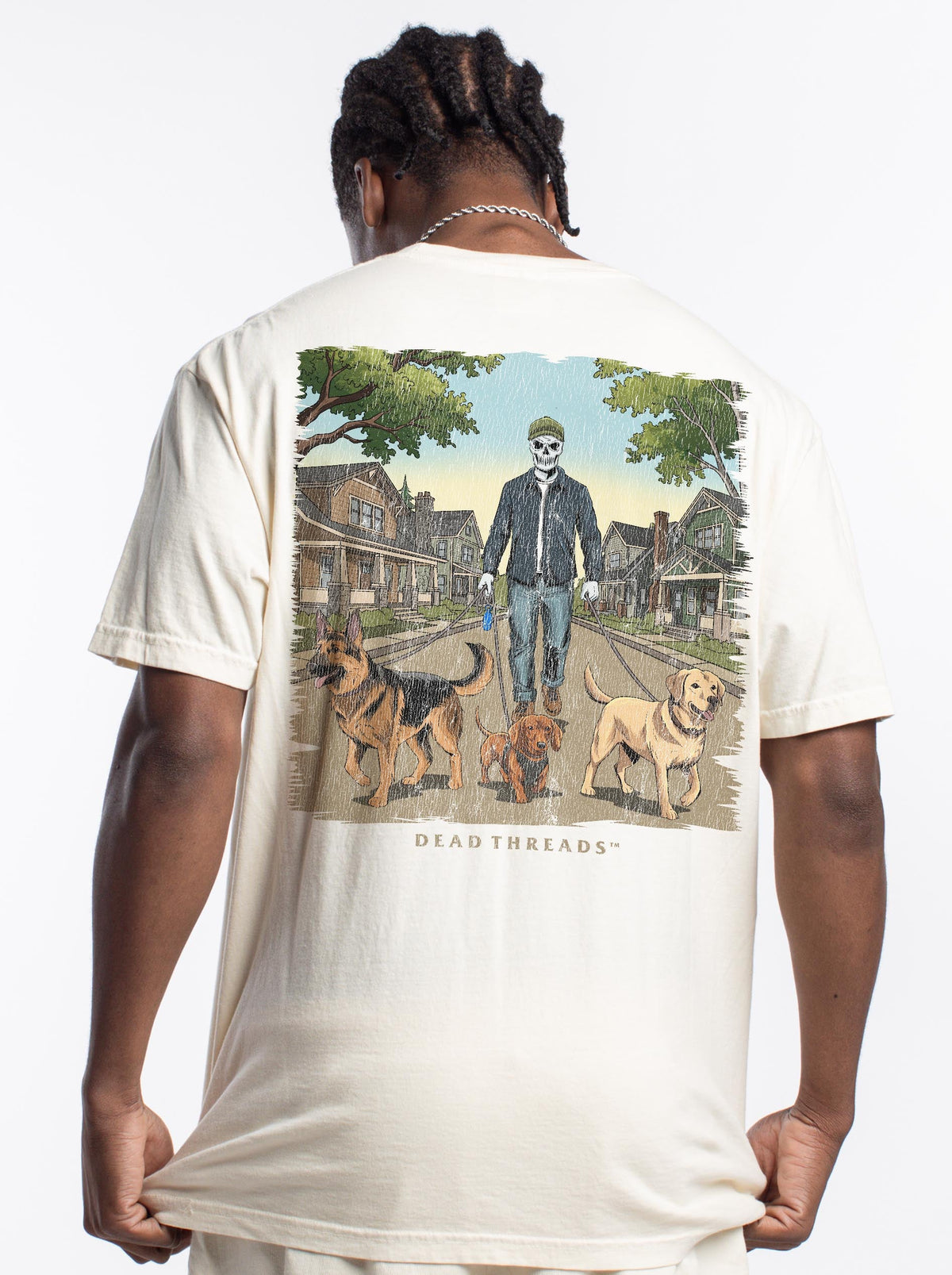 DOG WALKER (MALE) - “DT ESSENTIAL" PREMIUM T-SHIRT – T-Shirt – Dead Threads Apparel