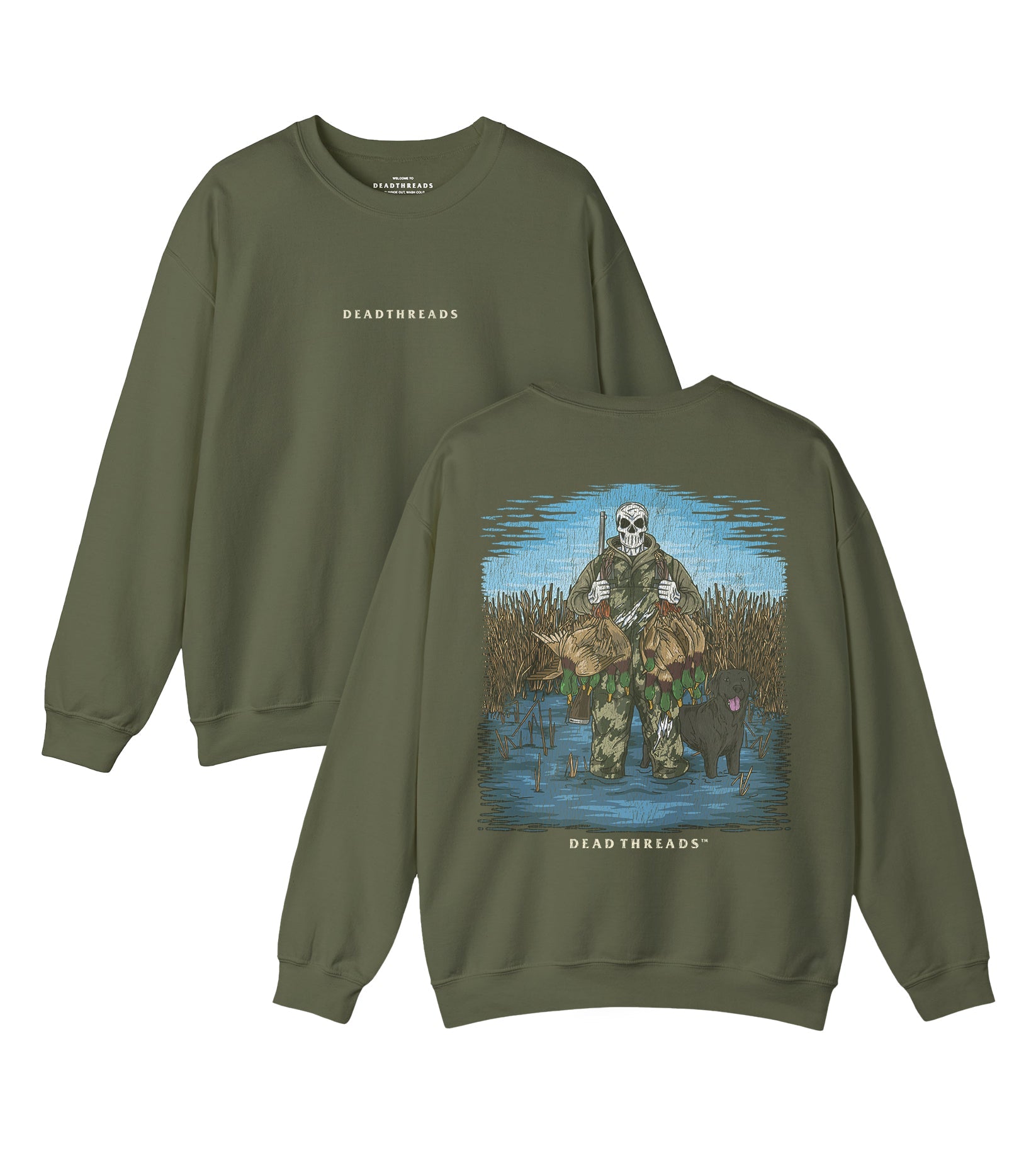 DUCK HUNTIN’ BLACK LAB - “DT ESSENTIAL" CREWNECK SWEATSHIRT – Sweatshirt – Dead Threads Apparel