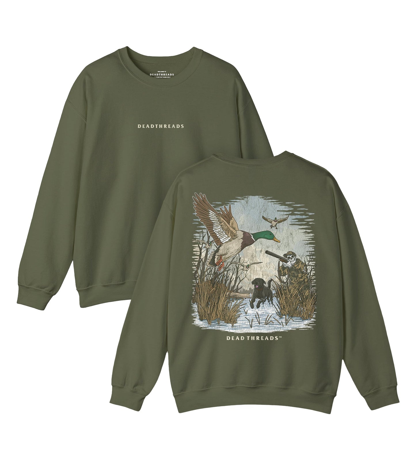DUCK HUNTIN’ v2 - “DT ESSENTIAL" CREWNECK SWEATSHIRT – Sweatshirt – Dead Threads Apparel