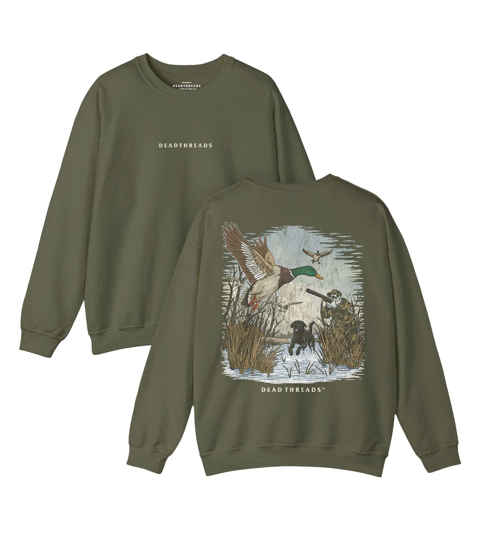 DUCK HUNTIN’ v2 - “DT ESSENTIAL" CREWNECK SWEATSHIRT – Sweatshirt – Dead Threads Apparel