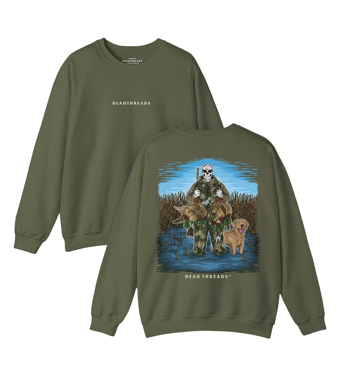 DUCK HUNTIN’ YELLOW LAB - “DT ESSENTIAL" CREWNECK SWEATSHIRT – Sweatshirt – Dead Threads Apparel