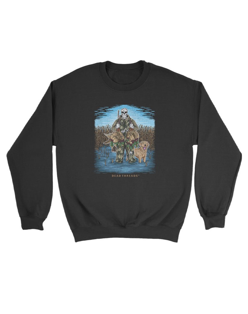 DUCK HUNTIN’ YELLOW LAB KIDS CREWNECK SWEATSHIRT – Kids clothes – Dead Threads Apparel