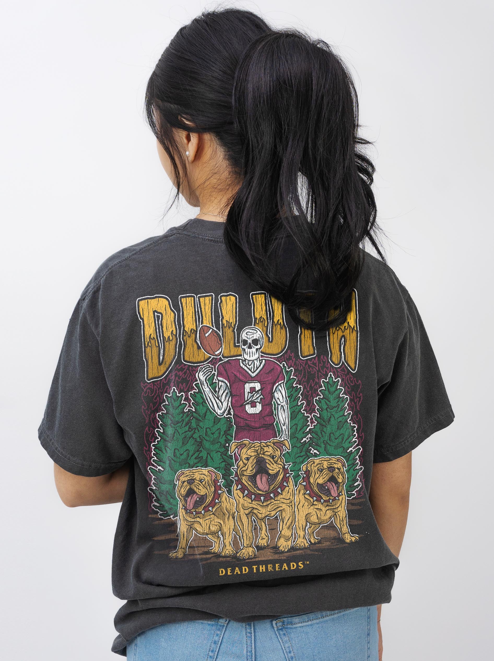 DULUTH FOOTBALL 0 - “3 SKULL” PREMIUM T - SHIRT – T-Shirt – Dead Threads Apparel