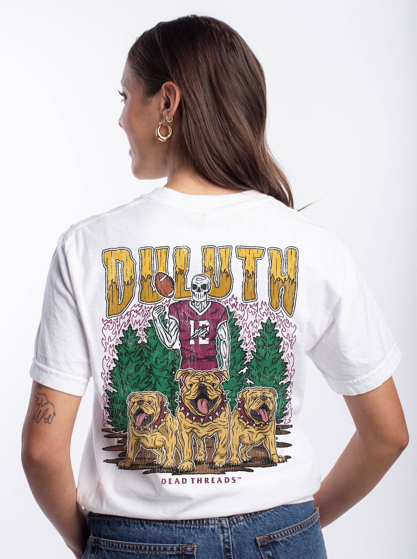 DULUTH FOOTBALL - “3 SKULL” PREMIUM T - SHIRT – T-Shirt – Dead Threads Apparel