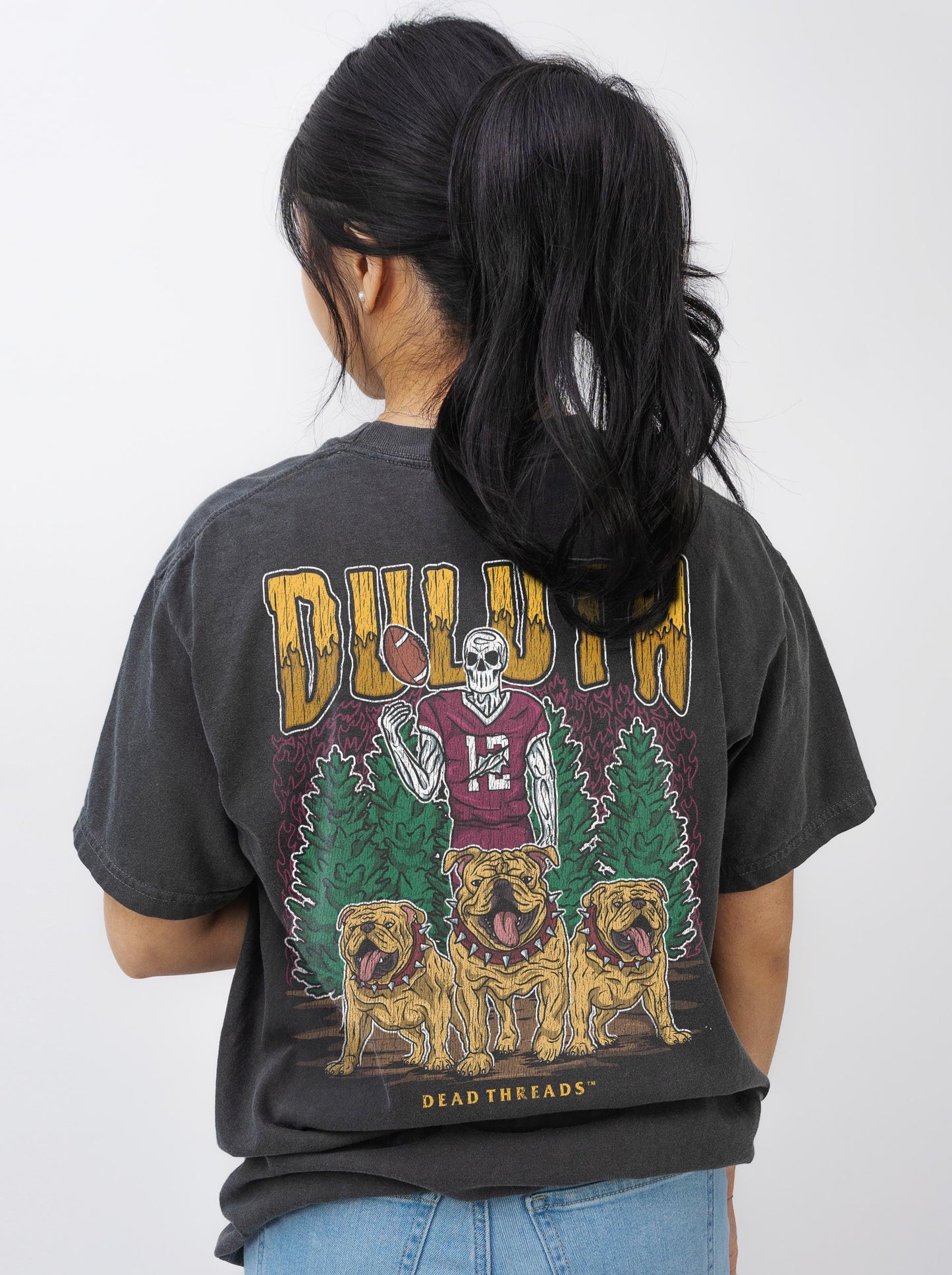 DULUTH FOOTBALL - “3 SKULL” PREMIUM T - SHIRT – T-Shirt – Dead Threads Apparel