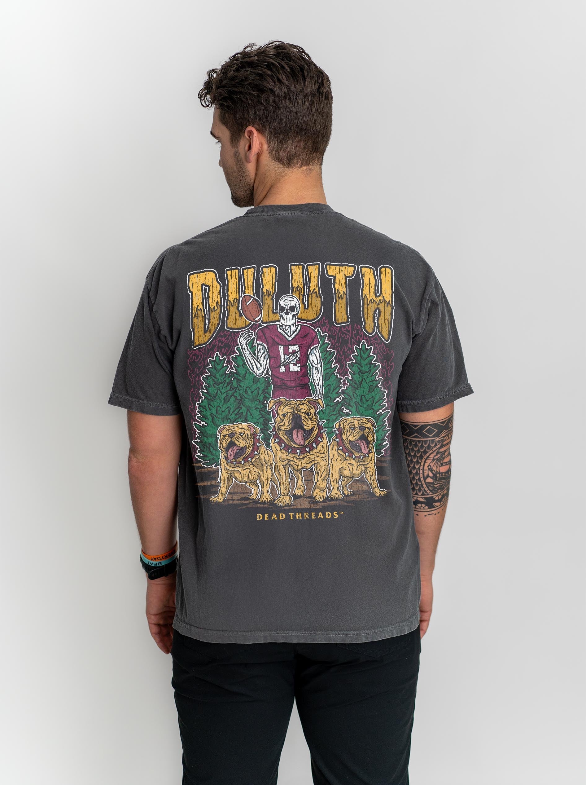 DULUTH FOOTBALL - “3 SKULL” PREMIUM T - SHIRT – T-Shirt – Dead Threads Apparel