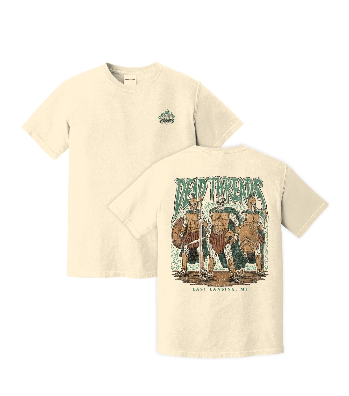 EAST LANSING v1 - “3 SKULL” PREMIUM T - SHIRT – T-Shirt – Dead Threads Apparel