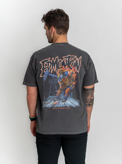 EDMONTON HOCKEY - “3 SKULL” PREMIUM T - SHIRT – T-Shirt – Dead Threads Apparel