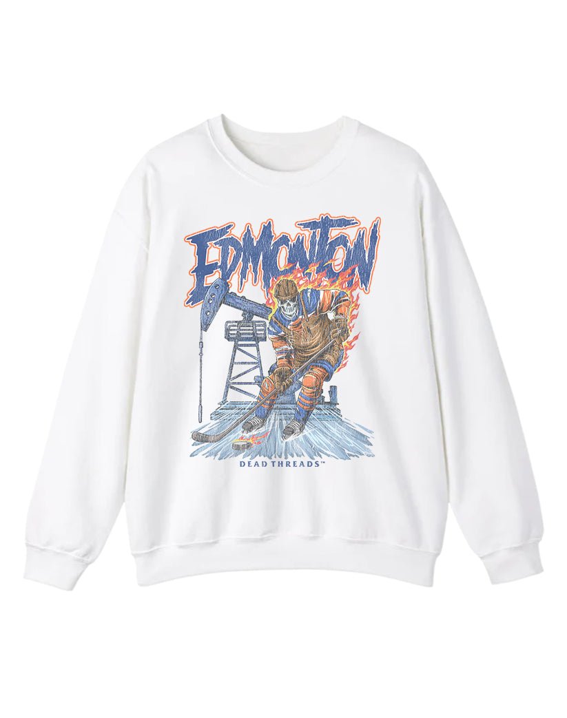 EDMONTON HOCKEY CREWNECK SWEATSHIRT – Sweatshirt – Dead Threads Apparel