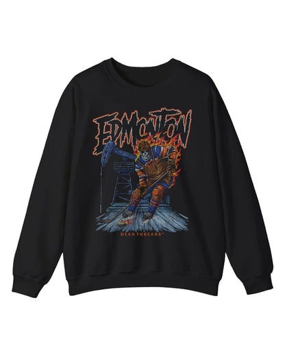 EDMONTON HOCKEY CREWNECK SWEATSHIRT – Sweatshirt – Dead Threads Apparel
