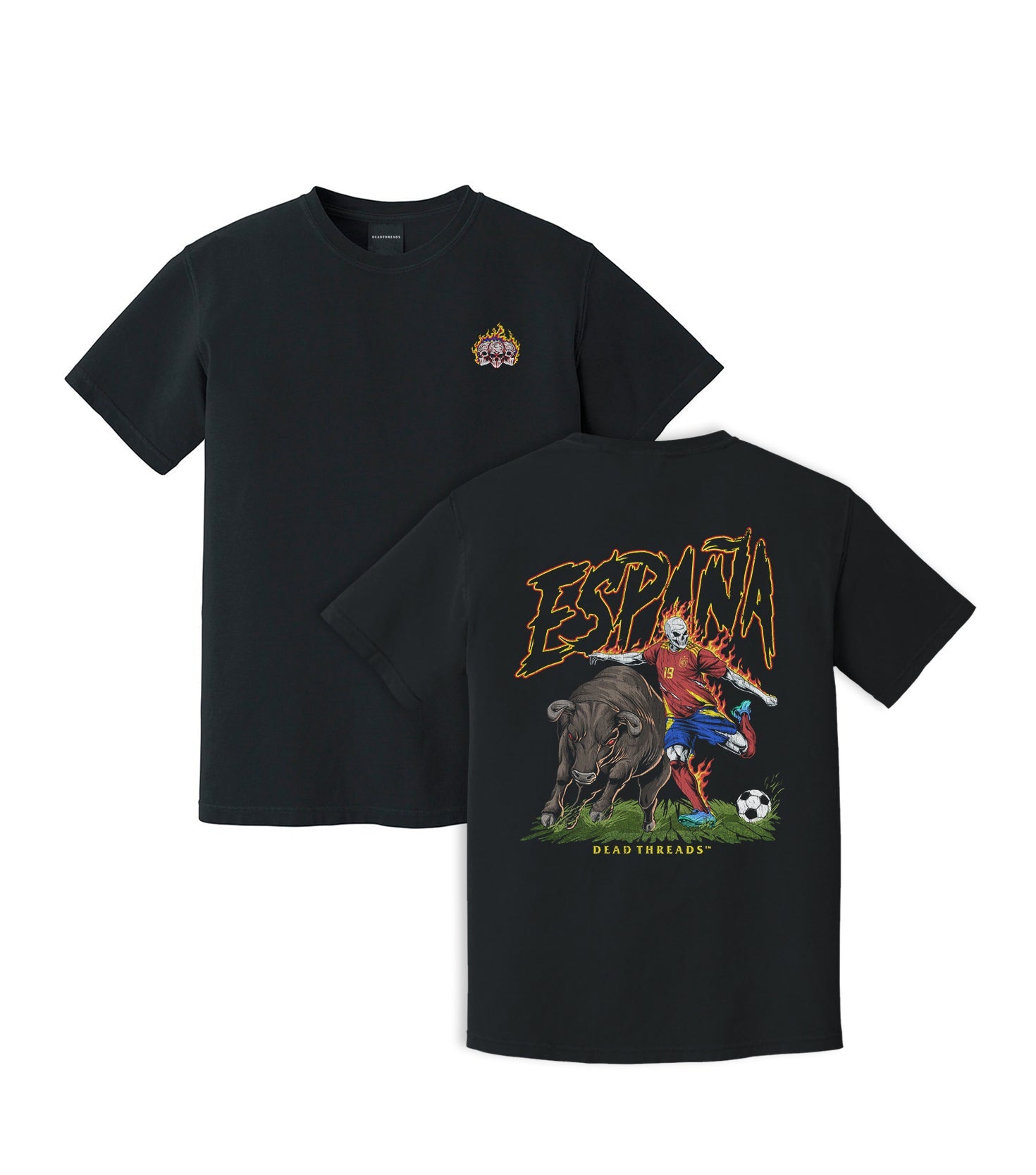 ESPAÑA SOCCER - “3 SKULL” PREMIUM T-SHIRT – T-Shirt – Dead Threads Apparel