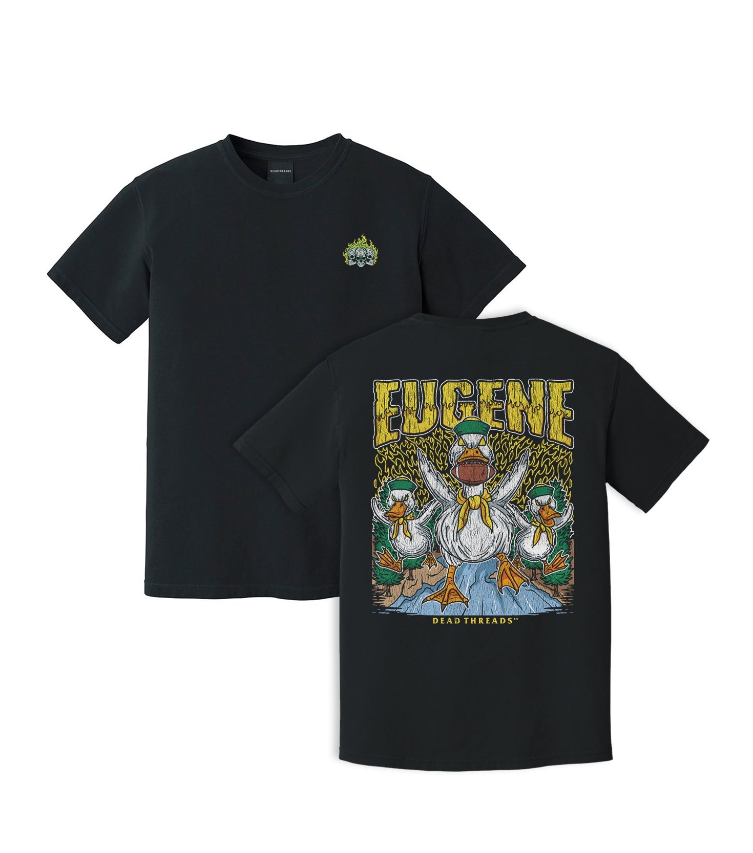 EUGENE FOOTBALL - “3 SKULL” PREMIUM T - SHIRT – T-Shirt – Dead Threads Apparel