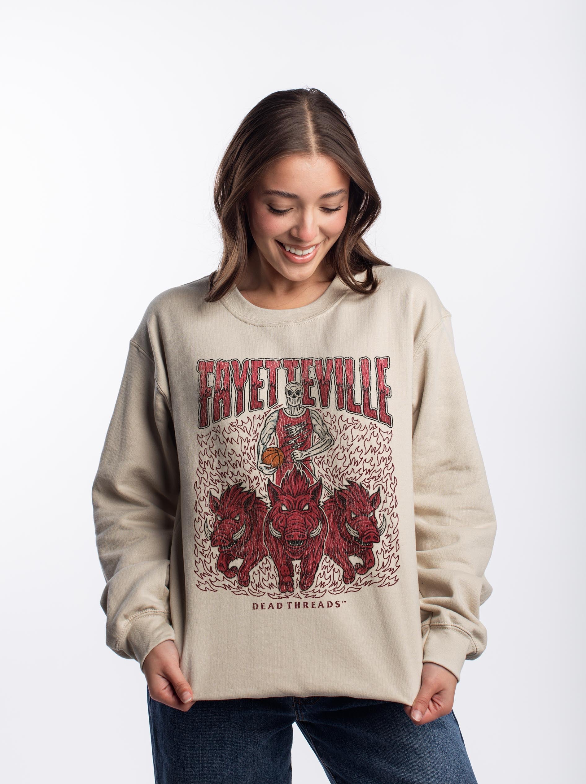 FAYETTEVILLE BASKETBALL CREWNECK SWEATSHIRT – Sweatshirt – Dead Threads Apparel