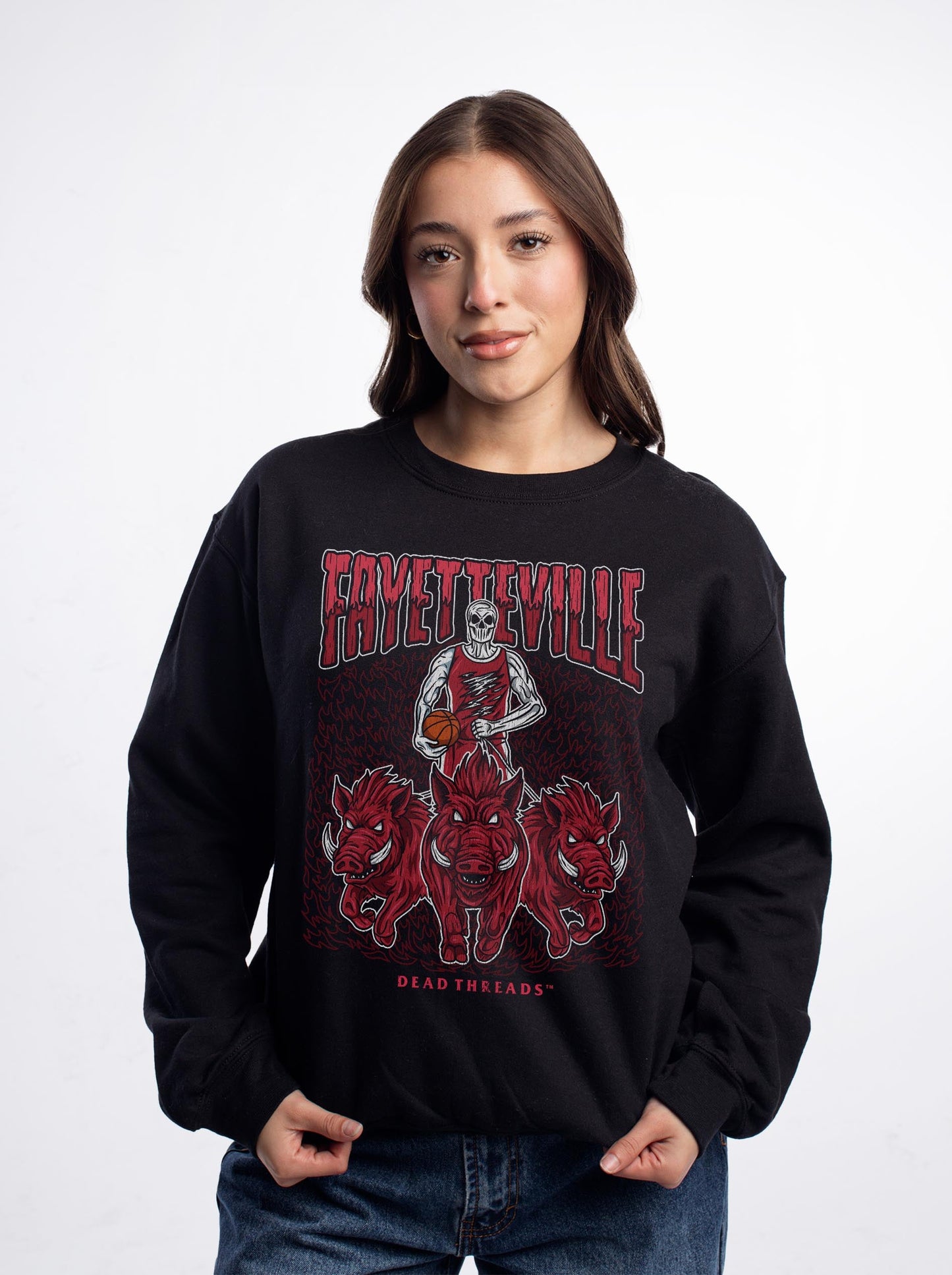 FAYETTEVILLE BASKETBALL CREWNECK SWEATSHIRT – Sweatshirt – Dead Threads Apparel
