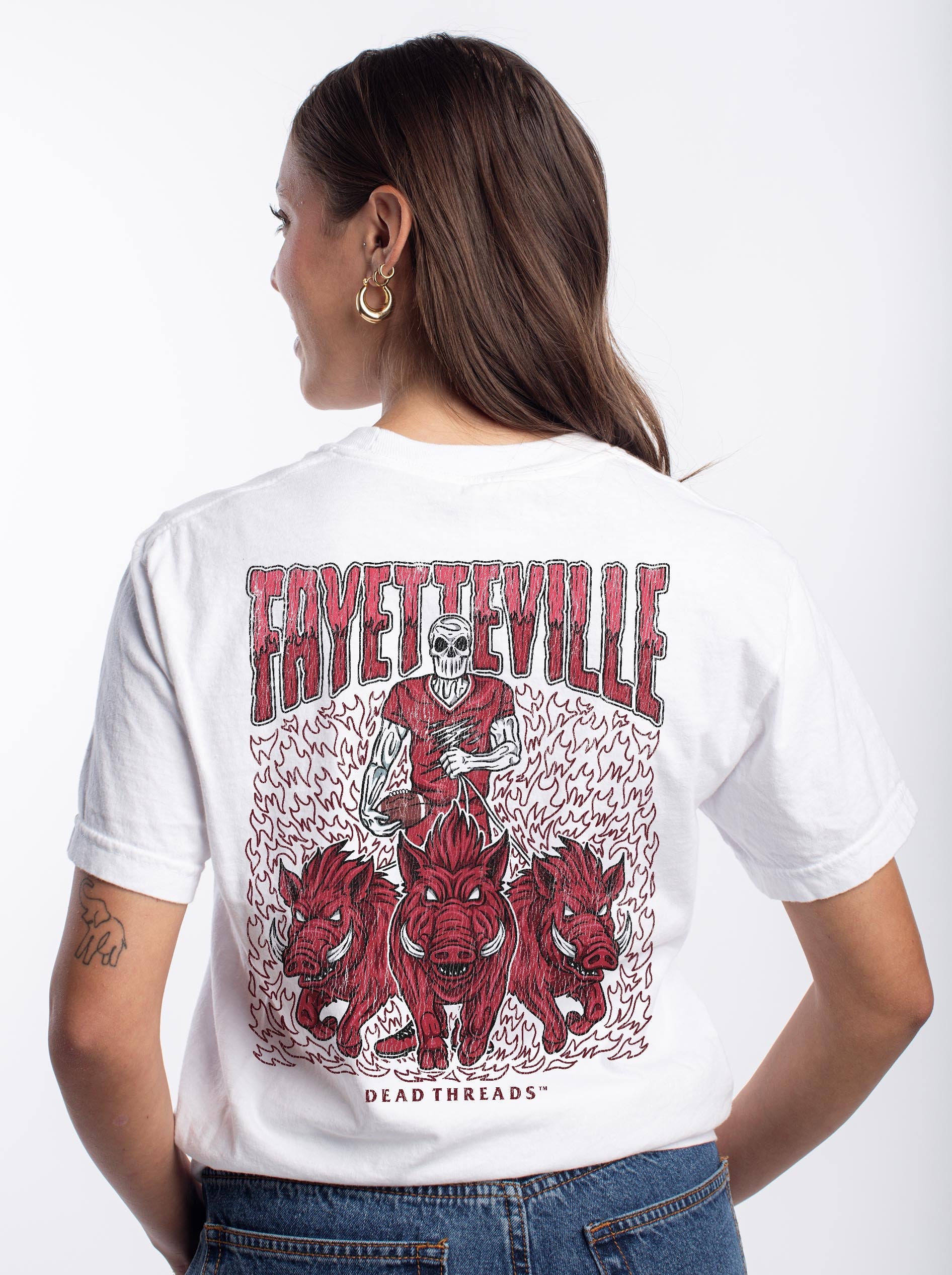 FAYETTEVILLE FOOTBALL - “3 SKULL” PREMIUM T - SHIRT – T-Shirt – Dead Threads Apparel