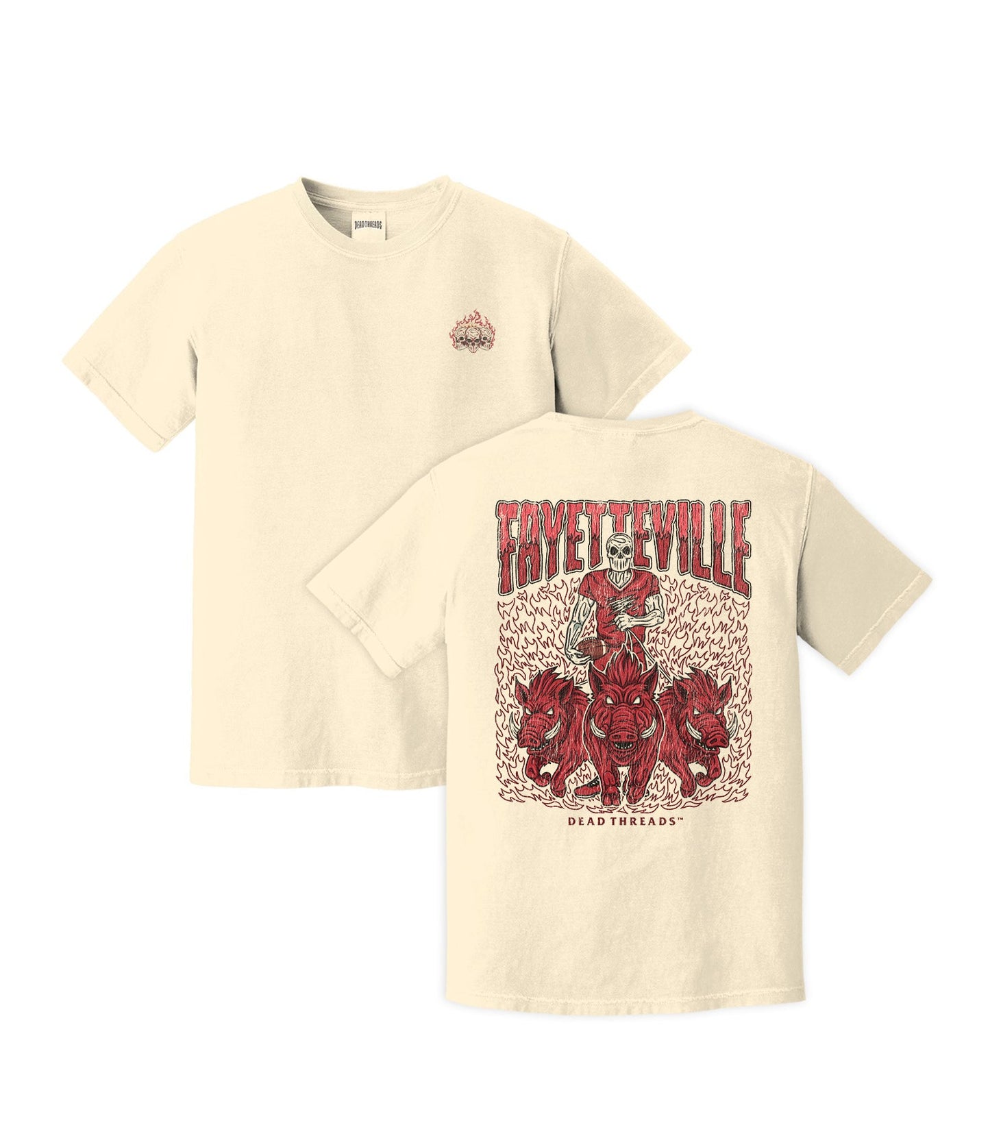 FAYETTEVILLE FOOTBALL - “3 SKULL” PREMIUM T - SHIRT – T-Shirt – Dead Threads Apparel