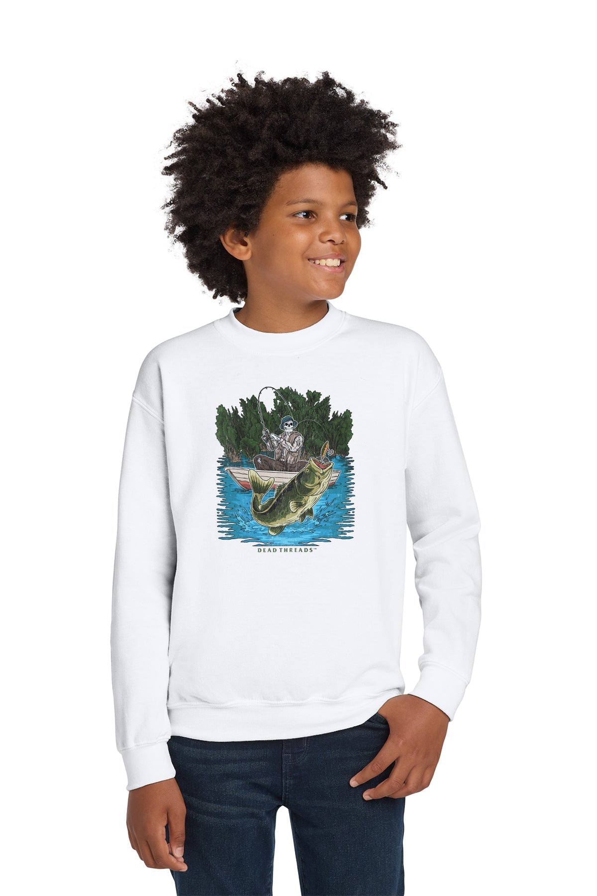 FISH ON KIDS CREWNECK SWEATSHIRT – Kids clothes – Dead Threads Apparel