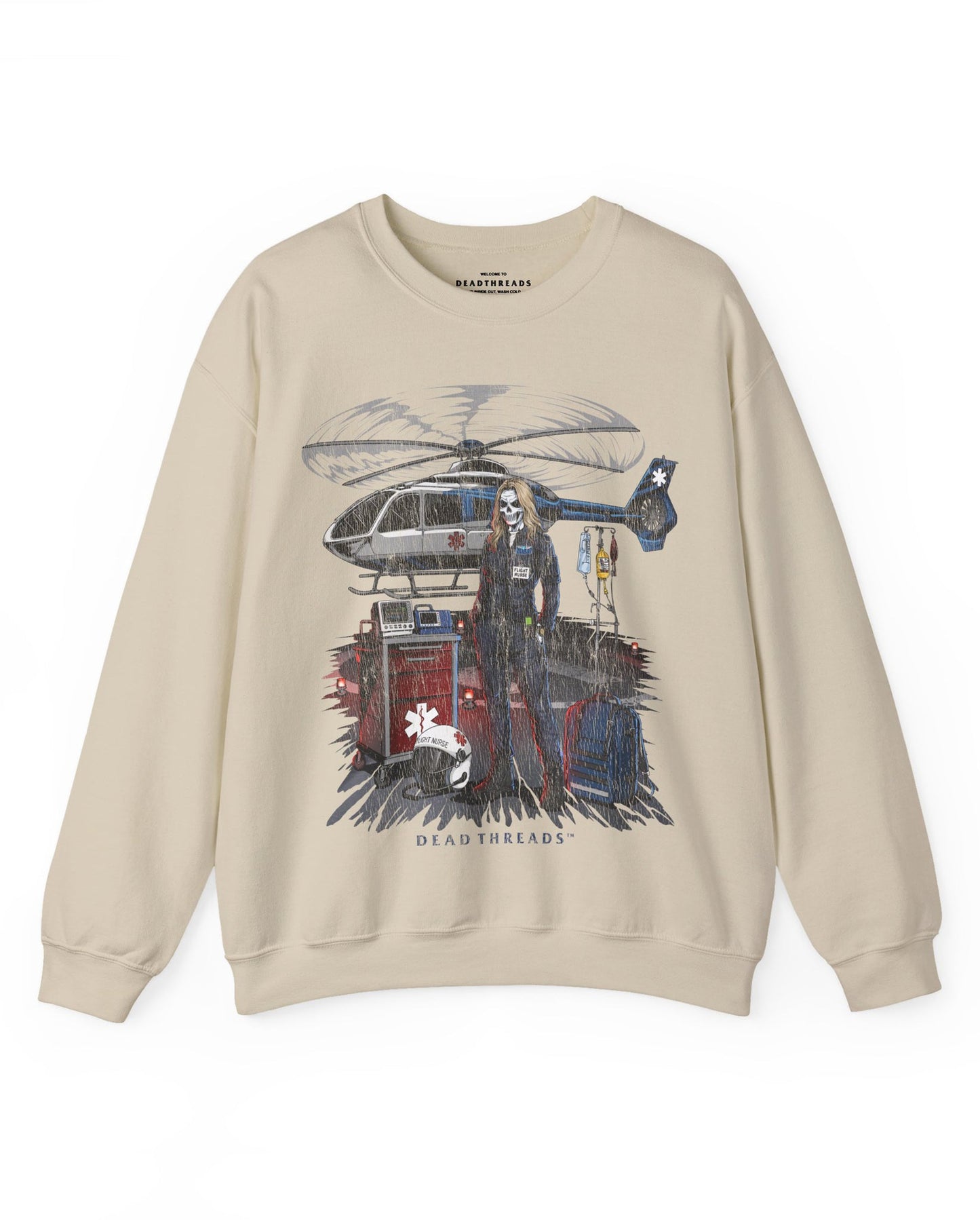 FLIGHT NURSE - CREWNECK SWEATSHIRT – Sweatshirt – Dead Threads Apparel