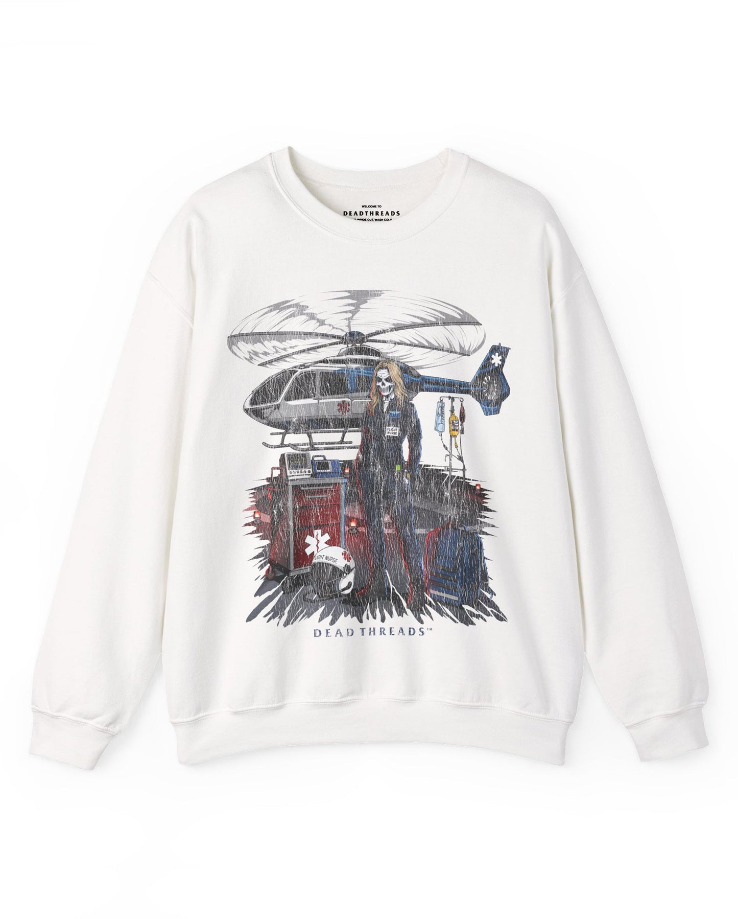FLIGHT NURSE - CREWNECK SWEATSHIRT – Sweatshirt – Dead Threads Apparel