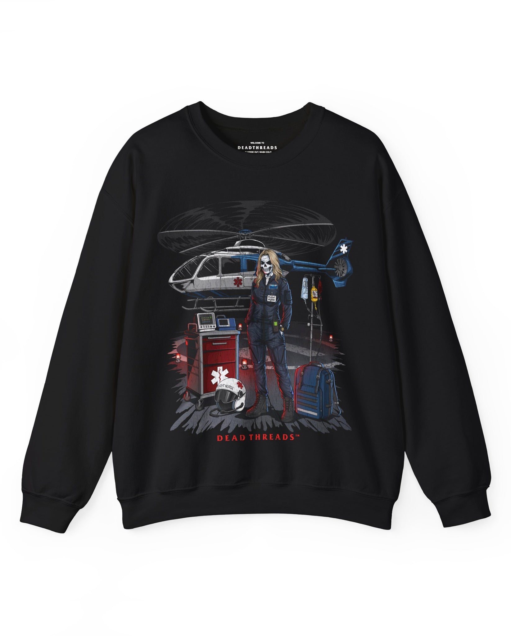FLIGHT NURSE - CREWNECK SWEATSHIRT – Sweatshirt – Dead Threads Apparel