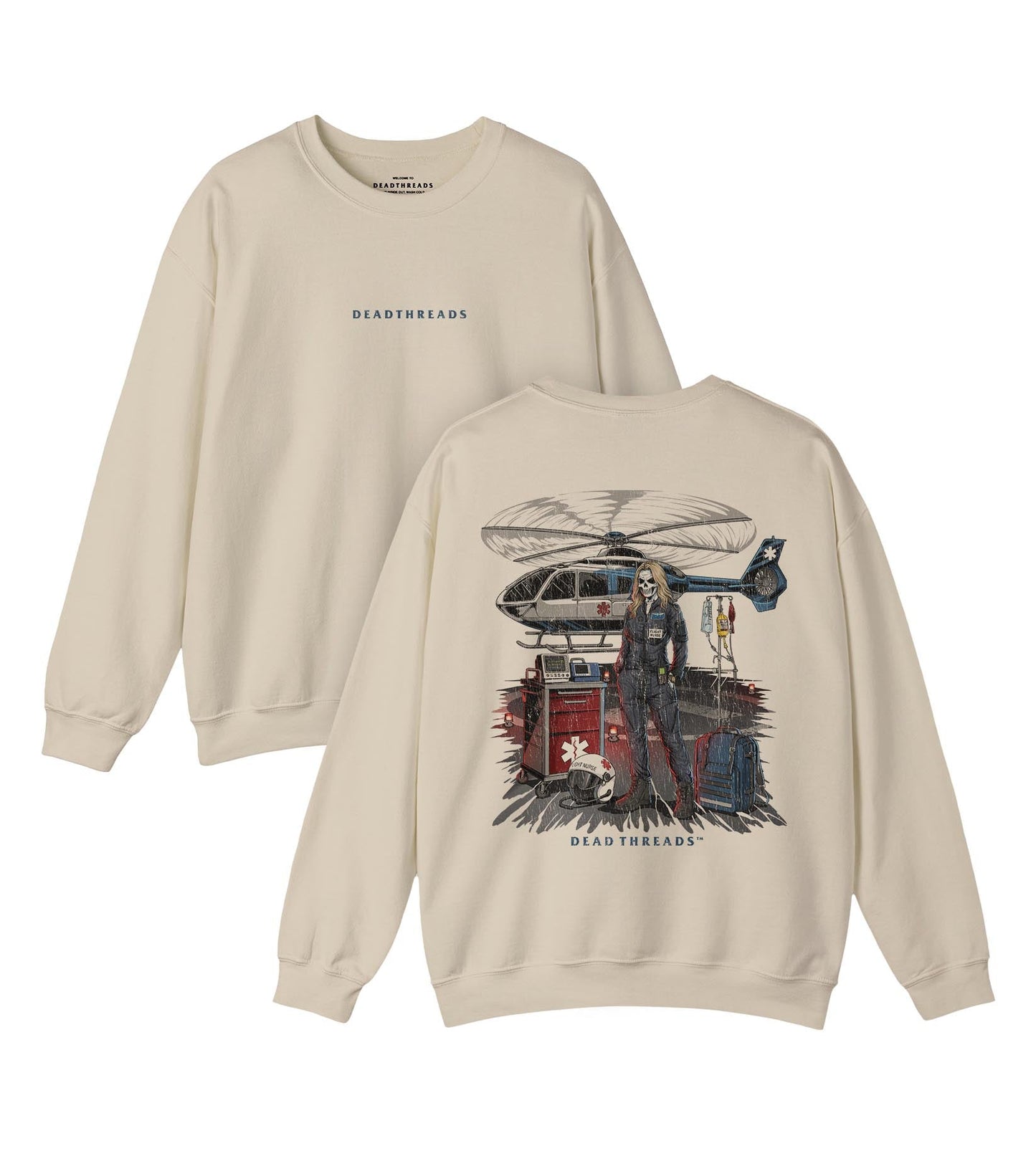 FLIGHT NURSE - “DT ESSENTIAL" CREWNECK SWEATSHIRT – Sweatshirt – Dead Threads Apparel