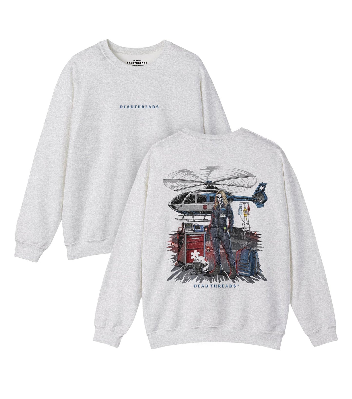 FLIGHT NURSE - “DT ESSENTIAL" CREWNECK SWEATSHIRT – Sweatshirt – Dead Threads Apparel