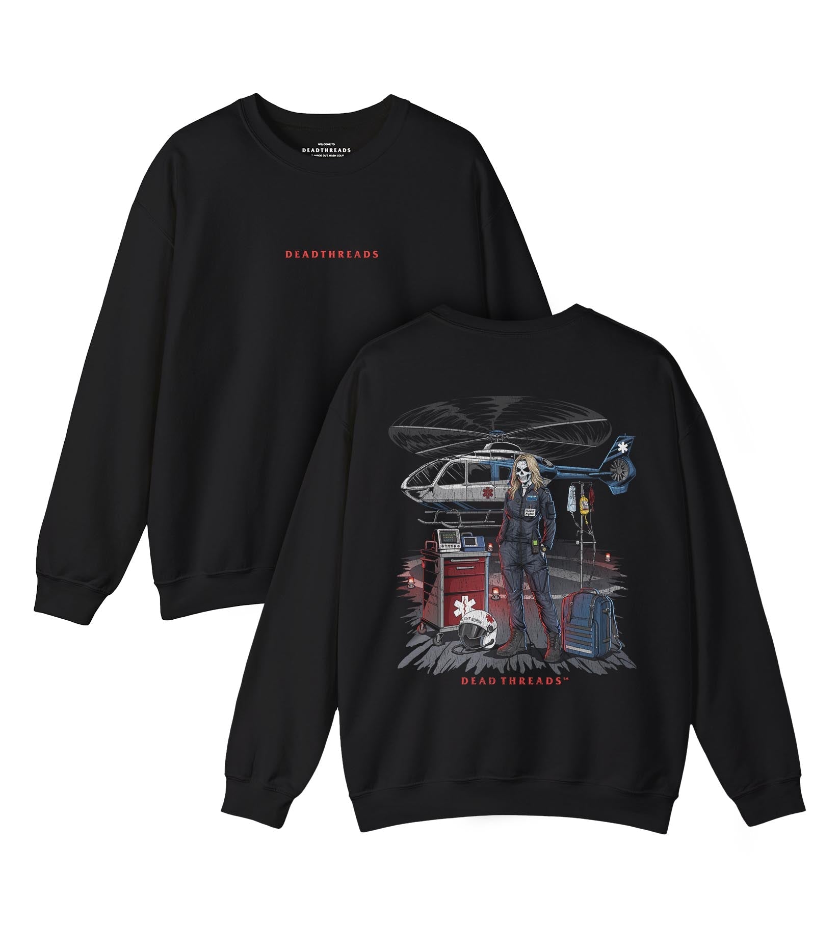FLIGHT NURSE - “DT ESSENTIAL" CREWNECK SWEATSHIRT – Sweatshirt – Dead Threads Apparel