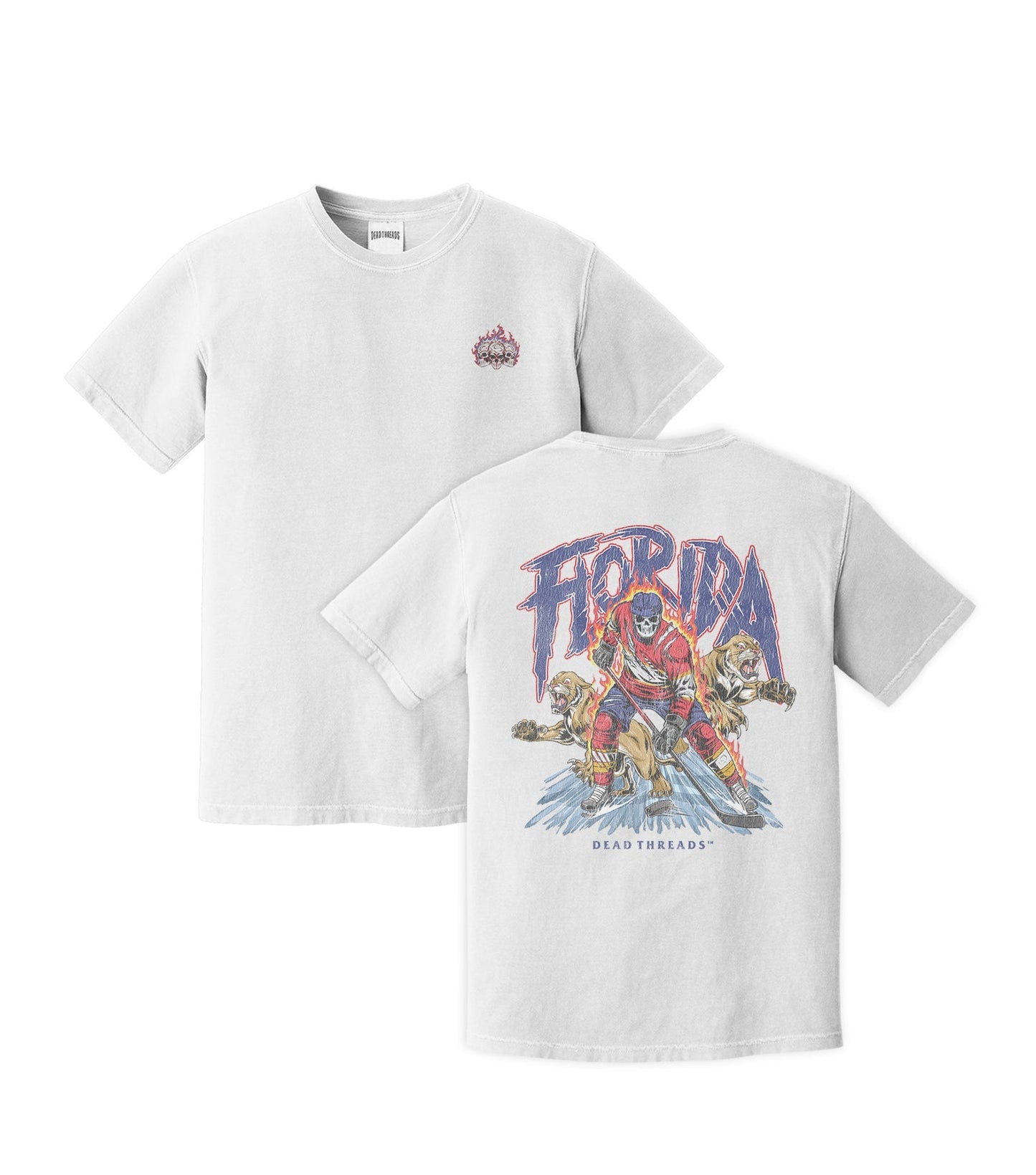 FLORIDA HOCKEY - “3 SKULL” PREMIUM T - SHIRT – T-Shirt – Dead Threads Apparel