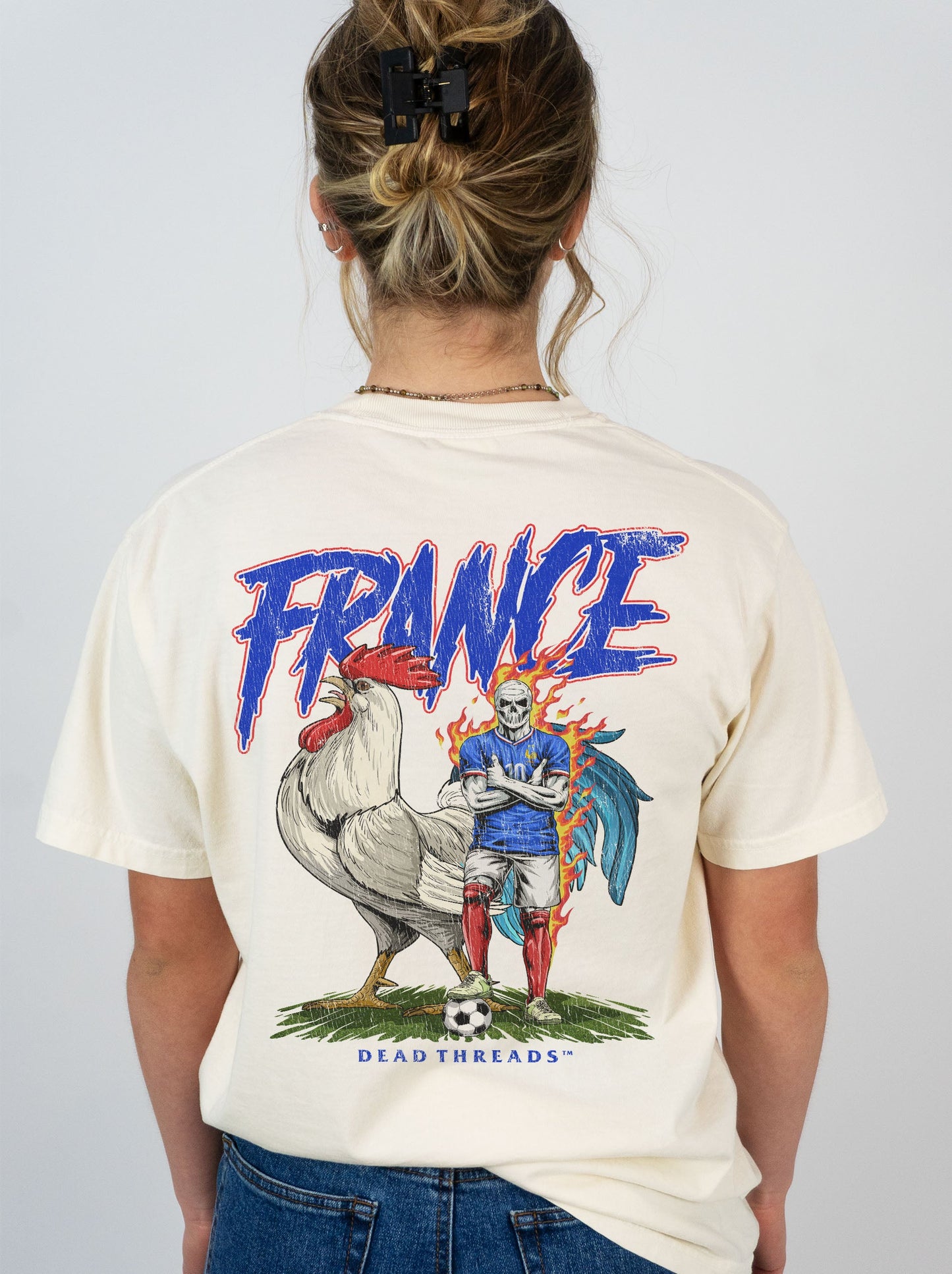 FRANCE SOCCER - “3 SKULL” PREMIUM T - SHIRT – T-Shirt – Dead Threads Apparel