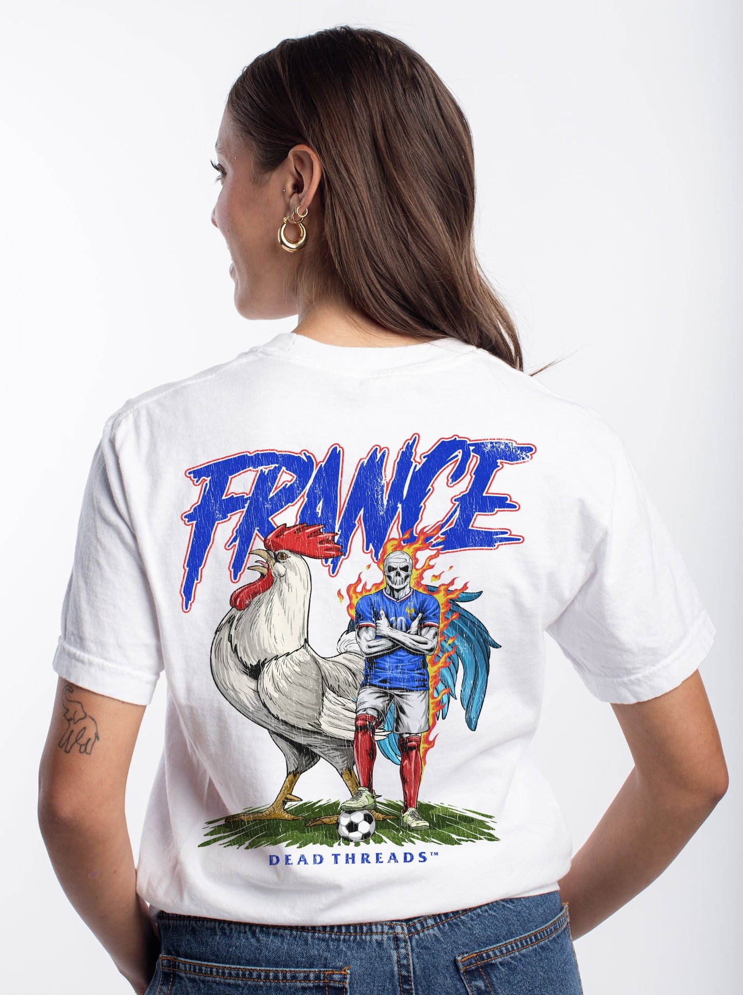 FRANCE SOCCER - “3 SKULL” PREMIUM T - SHIRT – T-Shirt – Dead Threads Apparel