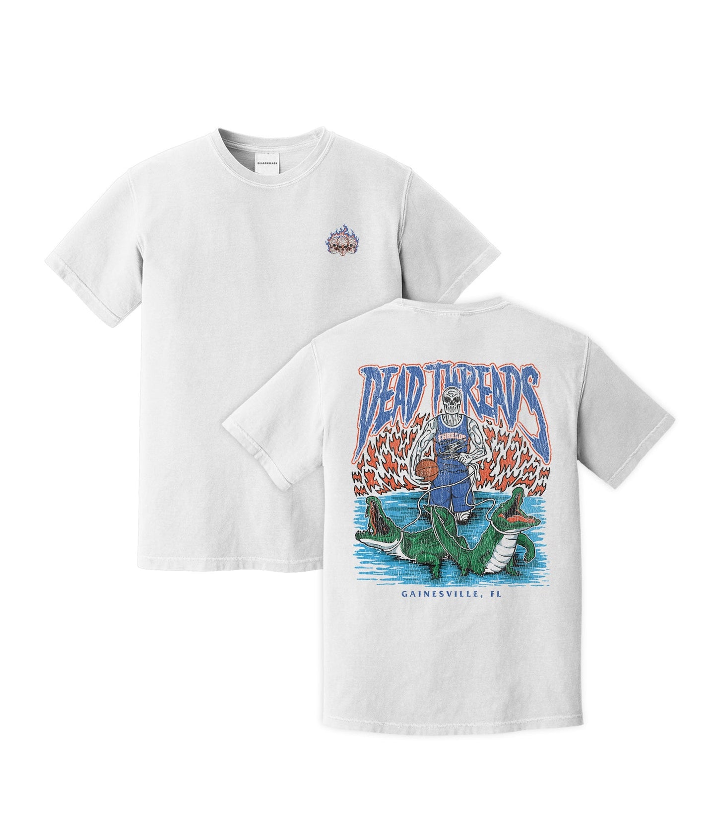 GAINESVILLE BASKETBALL - “3 SKULL” PREMIUM T - SHIRT – T-Shirt – Dead Threads Apparel