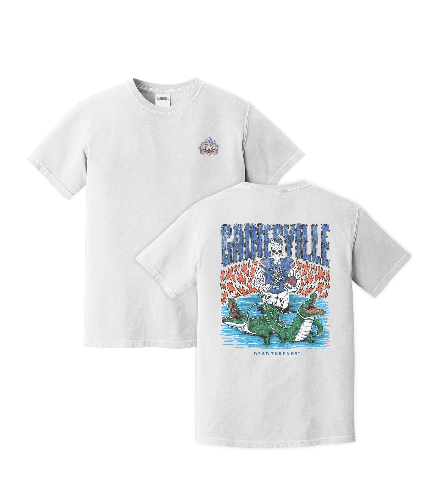 GAINESVILLE FOOTBALL - “3 SKULL” PREMIUM T - SHIRT – T-Shirt – Dead Threads Apparel