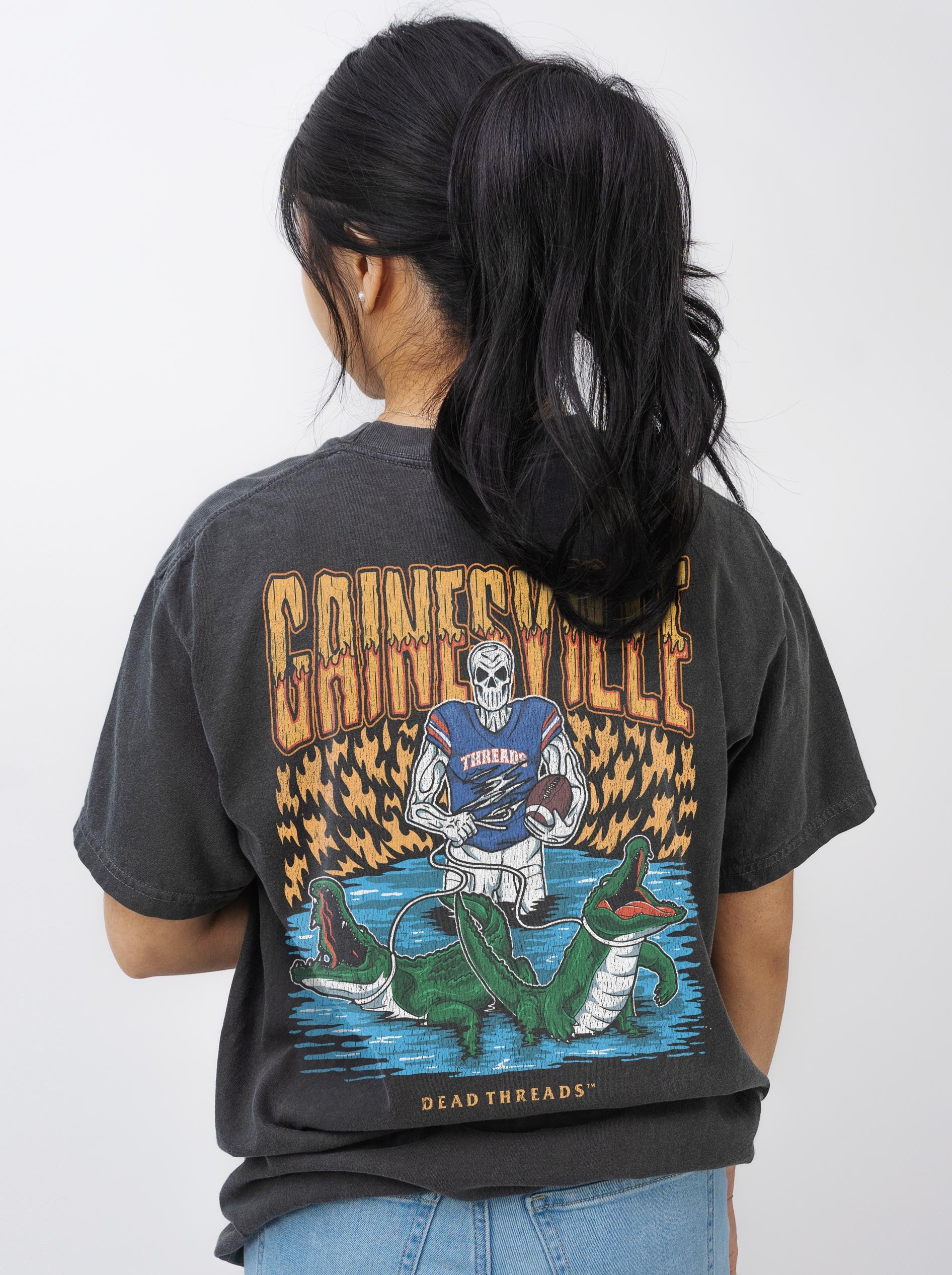 GAINESVILLE FOOTBALL - “3 SKULL” PREMIUM T - SHIRT – T-Shirt – Dead Threads Apparel