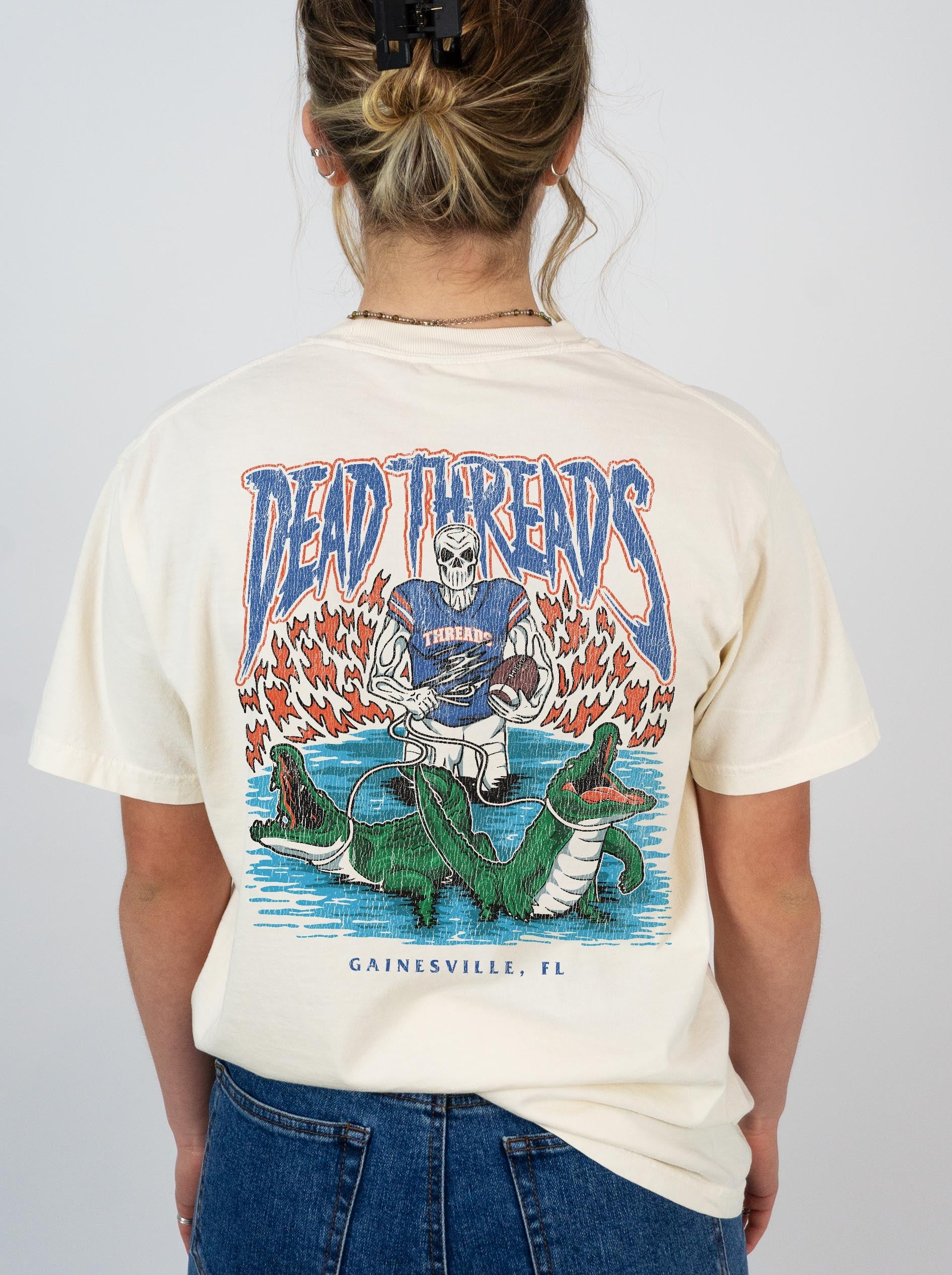 GAINESVILLE FOOTBALL - “3 SKULL” PREMIUM T - SHIRT – T-Shirt – Dead Threads Apparel